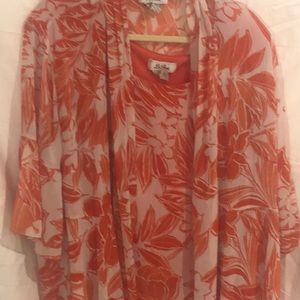 Orange blouse with matching undershirt